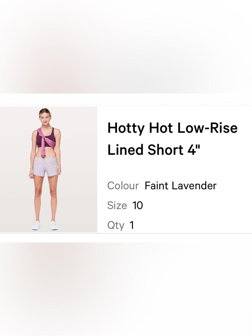 lululemon athletica Hotty Hot Low-Rise Shorts — Faint Lavender size 10 LNC